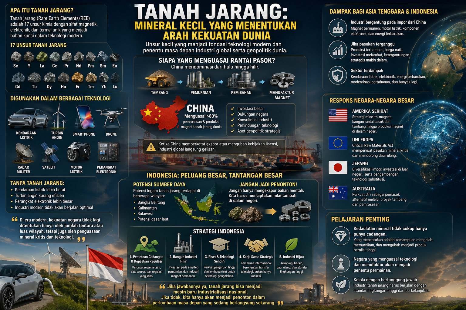 Tanah Jarang: Mineral Kecil yang Menentukan Arah Kekuatan Dunia