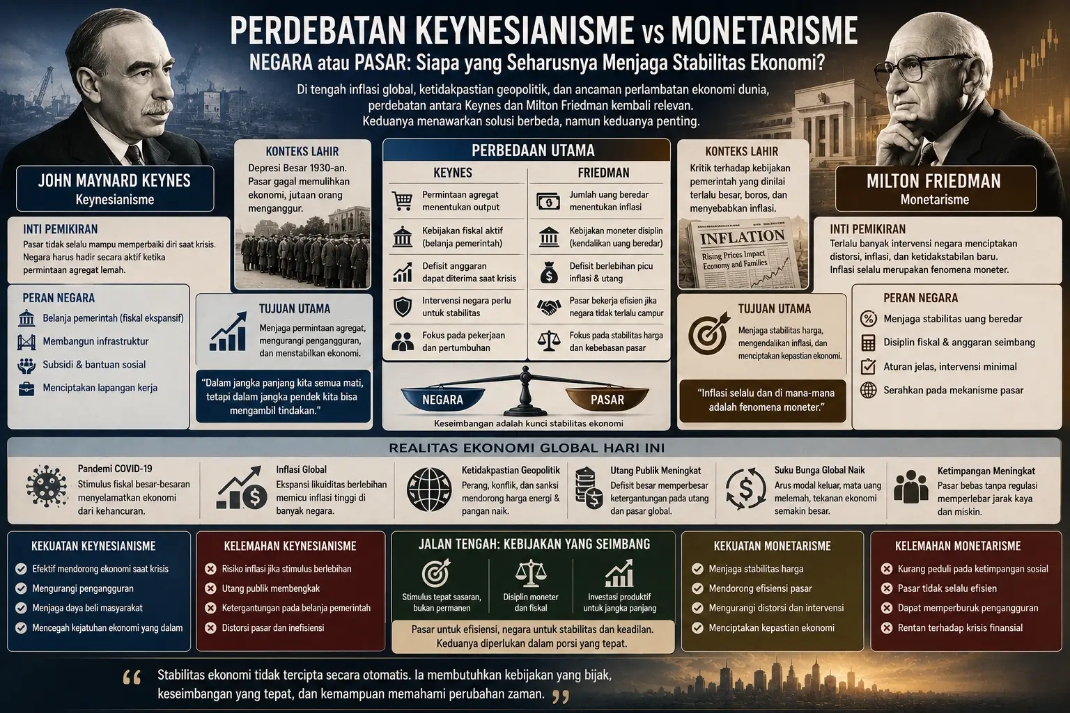 Keynes vs Friedman: Dillema Negara Atau Pasar?