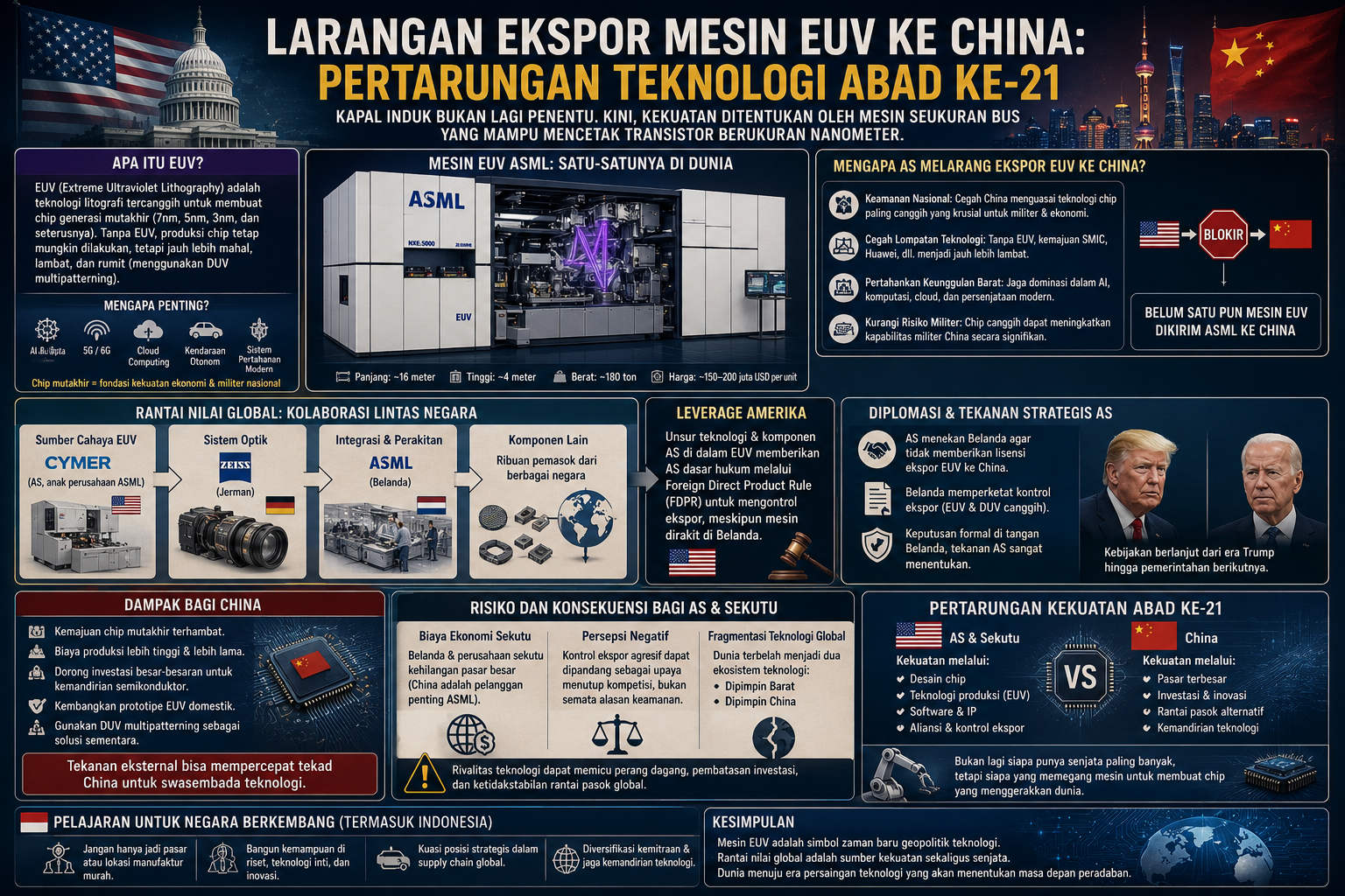 Mesin EUV, ASML, dan Strategi Amerika Serikat: Ketika Rantai Nilai Global Menjadi Senjata Geopolitik