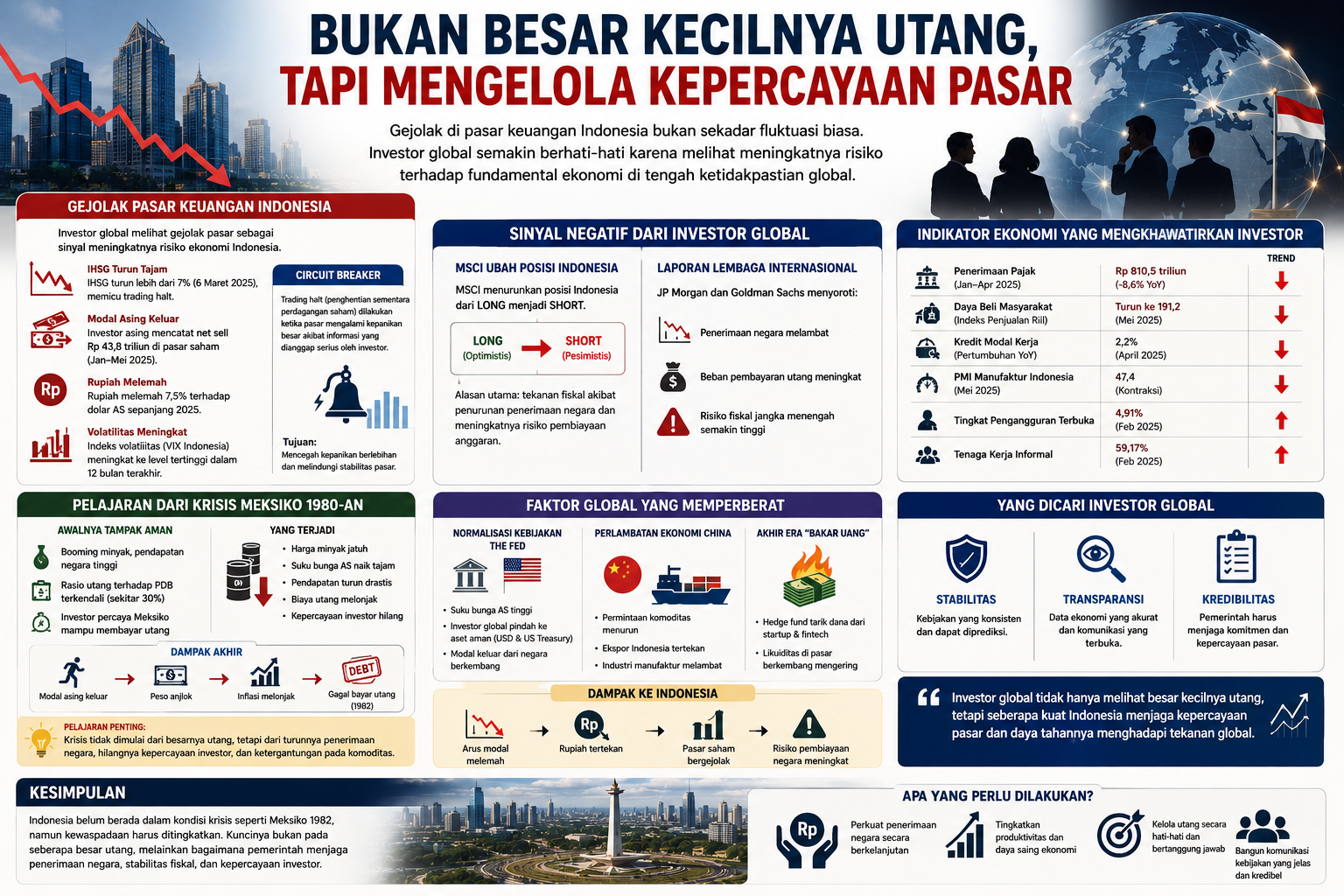 Bukan Besar Kecilnya Utang, Tapi Mengelola Kepercayaan Pasar