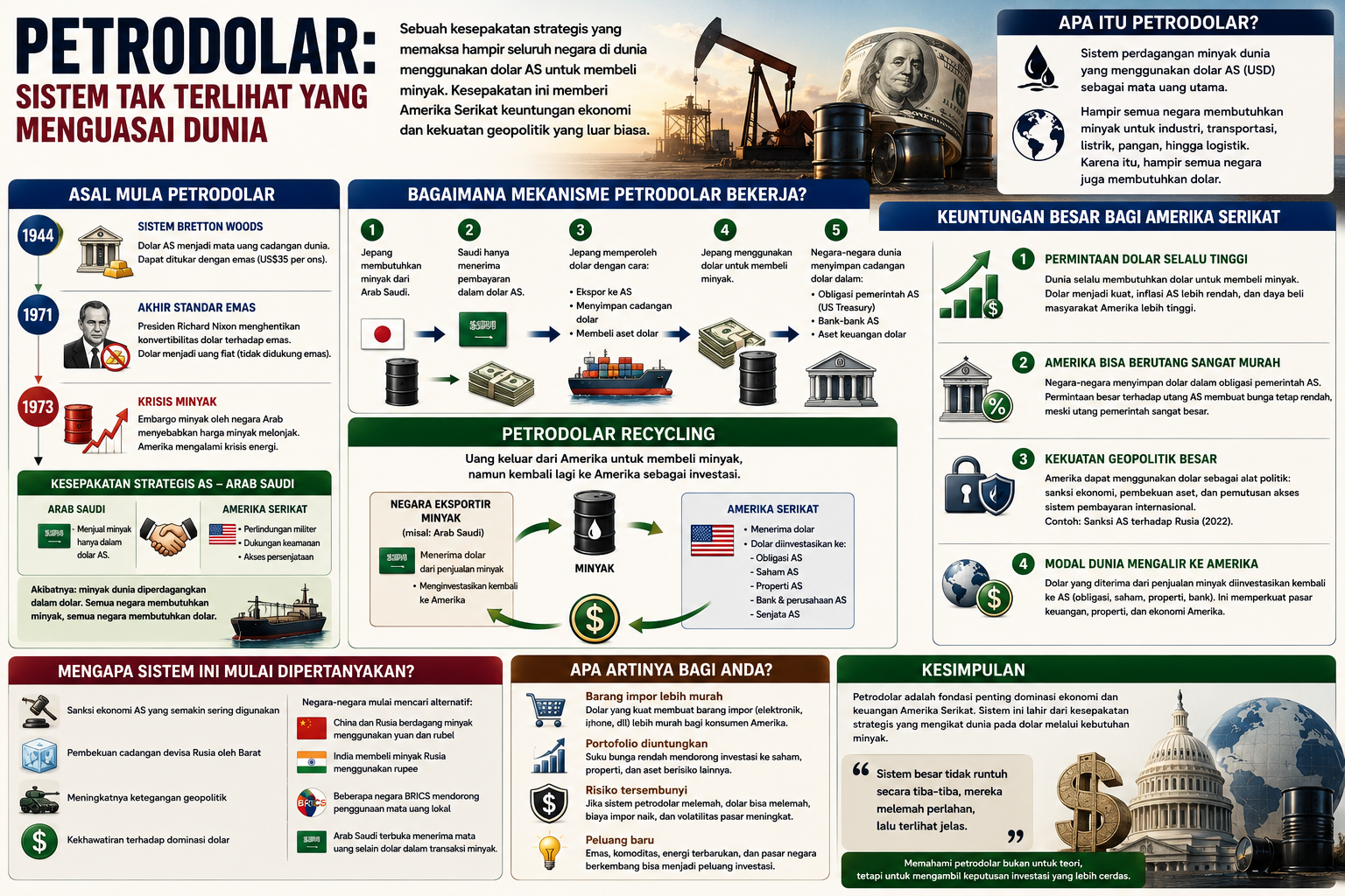 Petrodolar dan Fondasi Tak Terlihat Dominasi Amerika Serikat