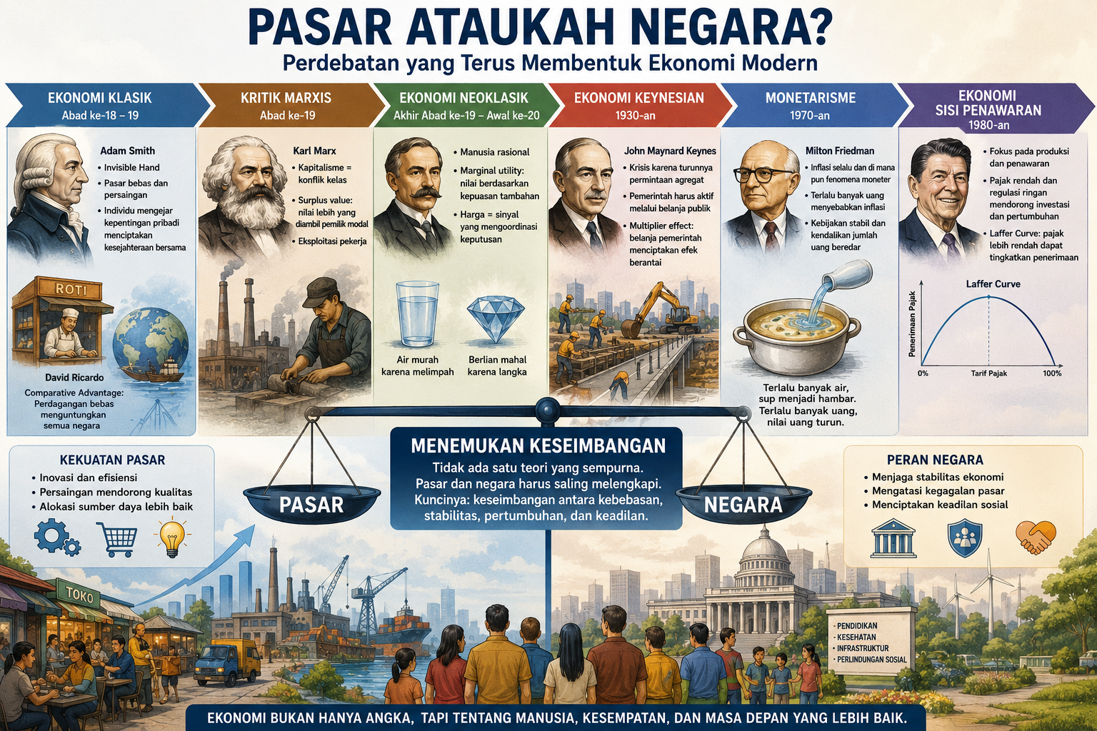 Pasar atau Negara? Perdebatan yang Terus Membentuk Ekonomi Modern