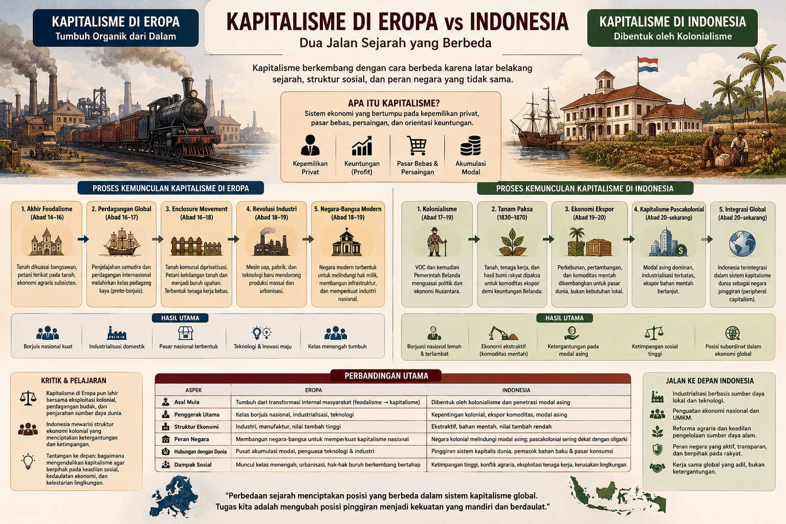 Kapitalisme Indonesia dan Eropa: Dua Jalan Sejarah yang Berbeda