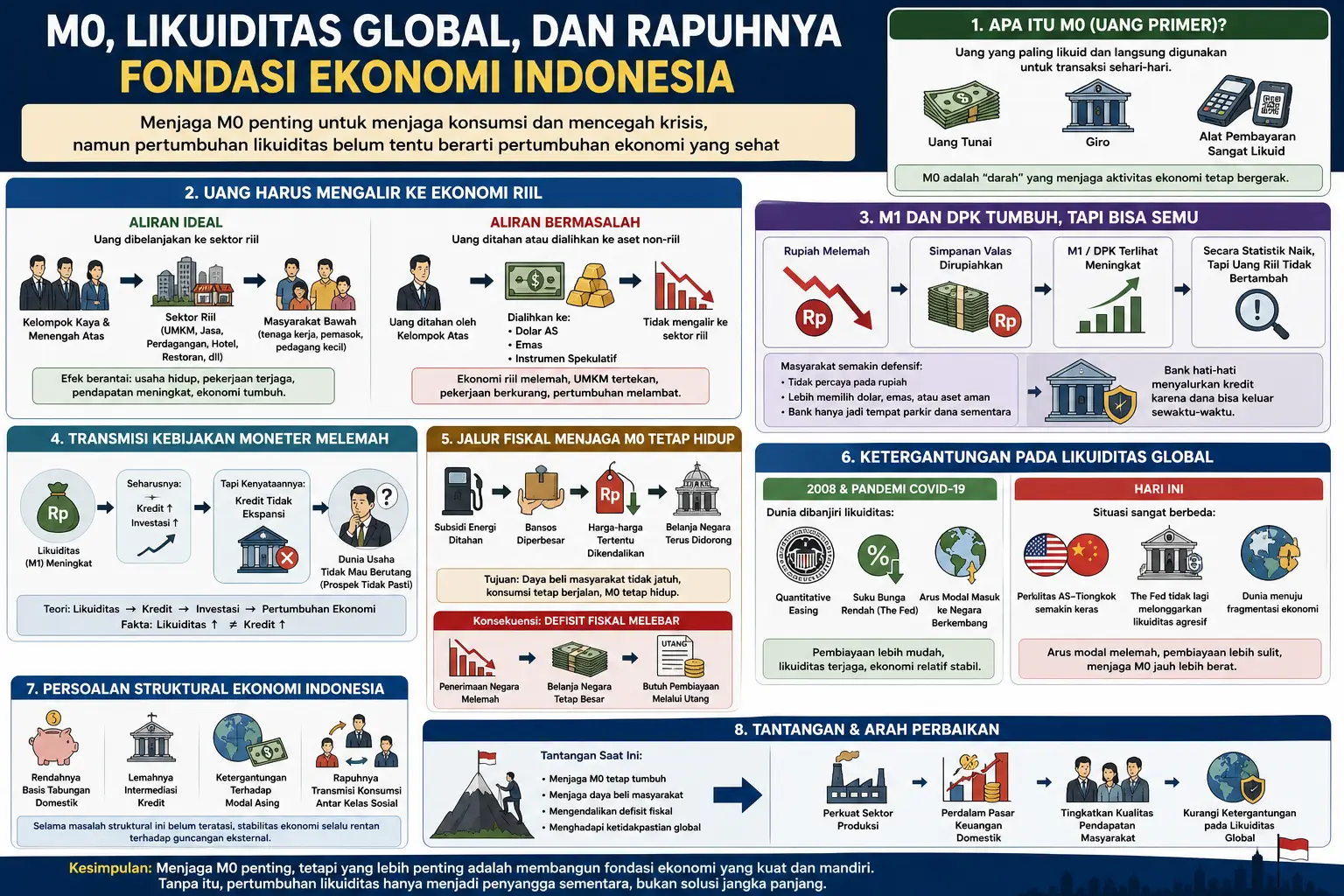 M0, Likuiditas Global, dan Rapuhnya Fondasi Ekonomi Indonesia