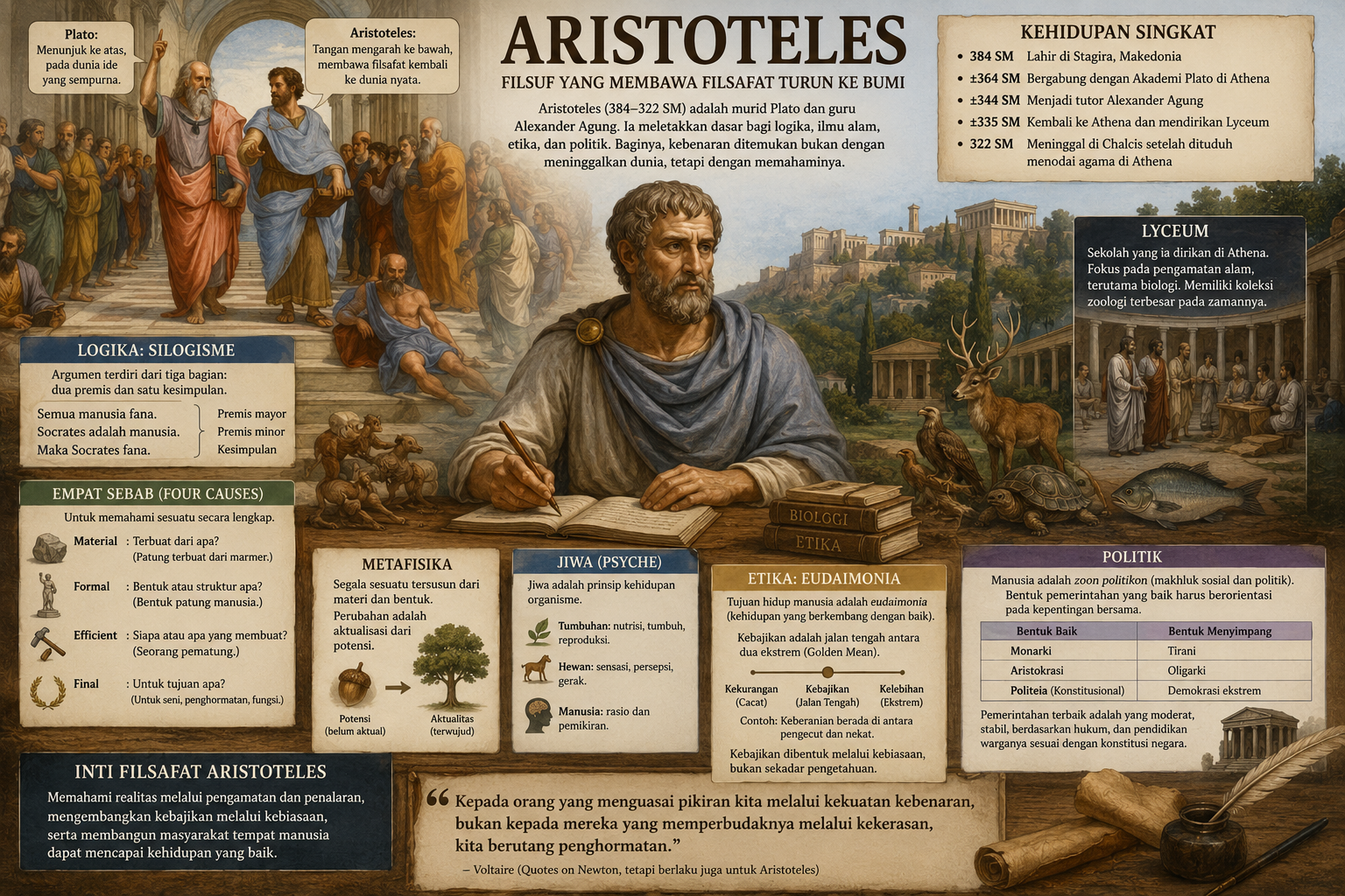 Aristoteles: Ketika Filsafat Turun dari Langit ke Bumi